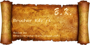 Brucher Kürt névjegykártya